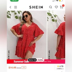 SHEIN heart pattern dress 2X
